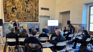 Raúl Torquemada interviene en el encuentro organizado por Madrid Film Office con productores italianos